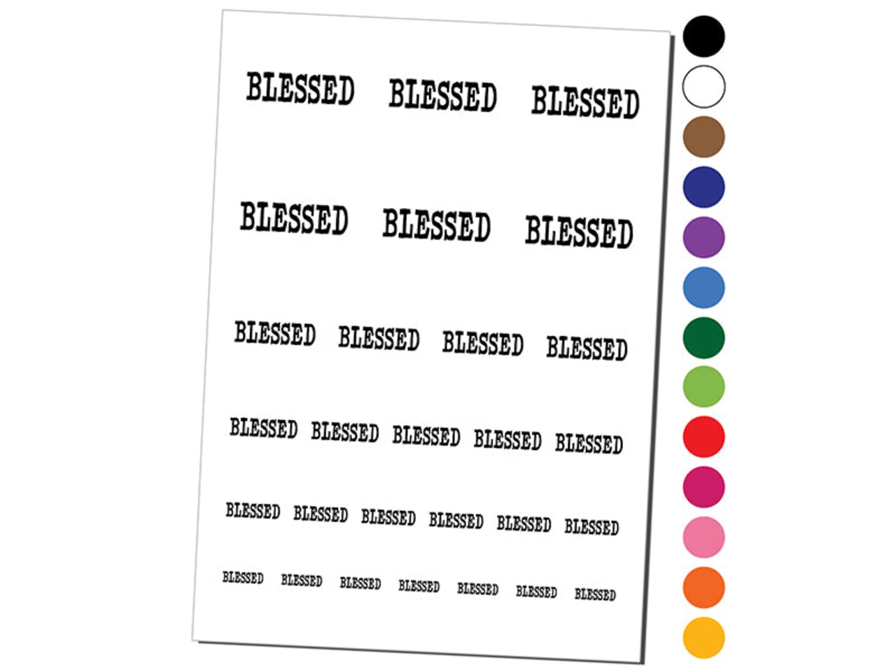 Blessed Text Temporary Tattoo Water Resistant Fake Body Art Set Collection
